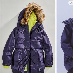 Free People Movement Cloud Cover Systems Parka Shell Jacket Faux Fur Hood NWT